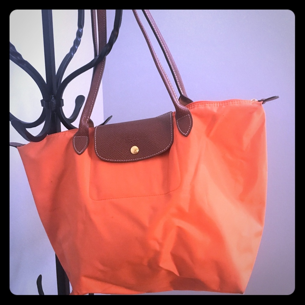 Longchamp Paris...shoulder orange tote